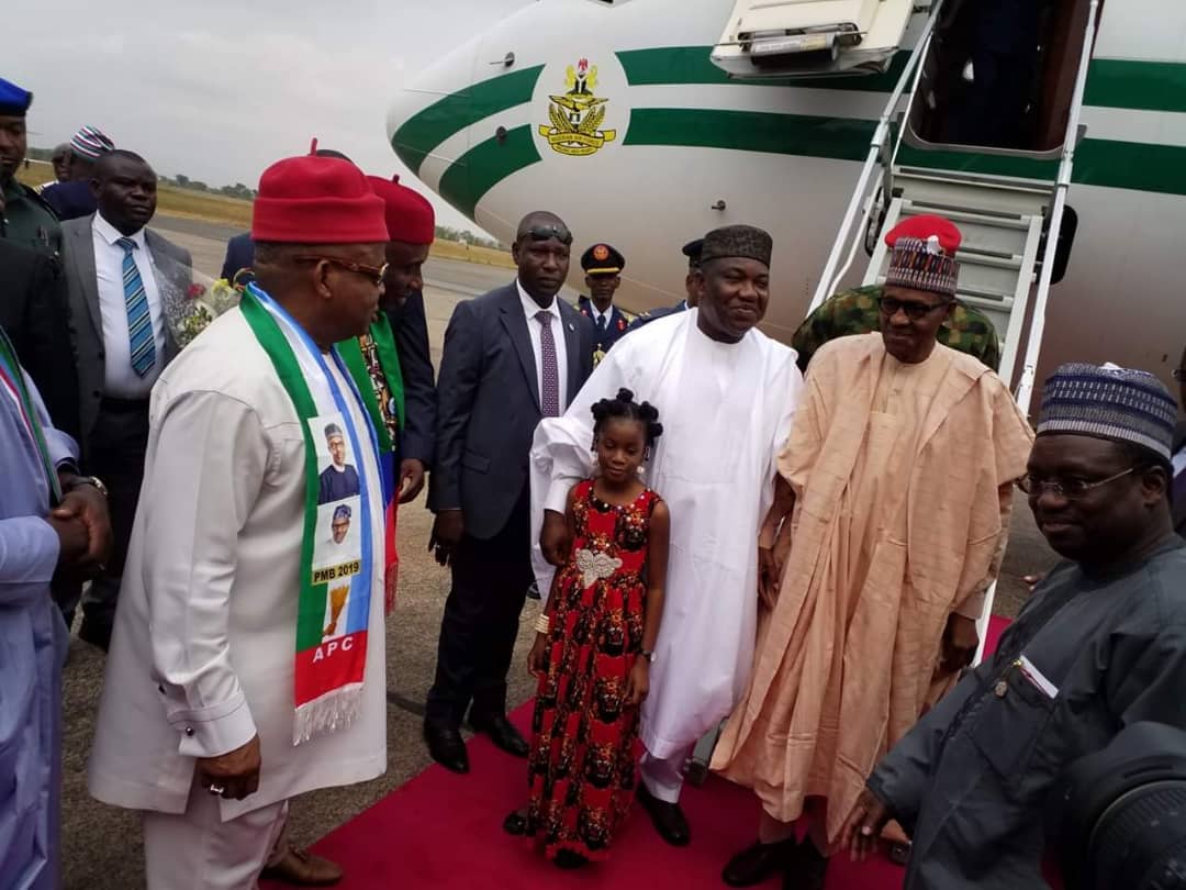 Buhari Arrives Enugu To Flag Off Presidential Campaign