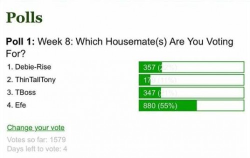 BBNaija - Ongoing Poll Shows Efe As The Leading Housemate