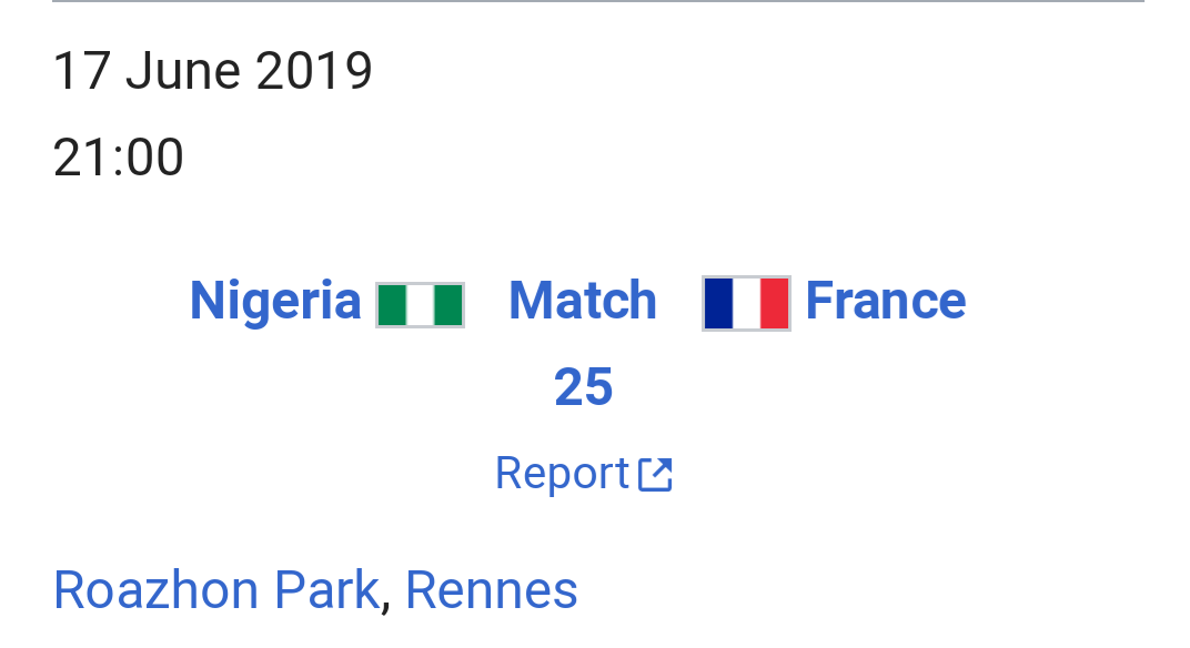 Nigeria 0 - 1 France - 90+5' FIFA Women's World Cup