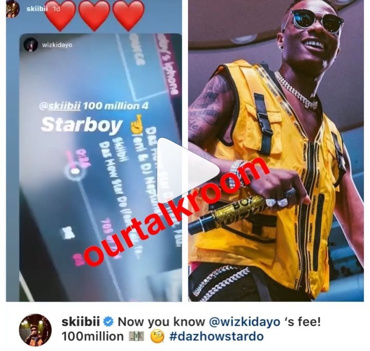 Starboy Boss, Wizkid Now Charges N100m Per Show - Skiibii
