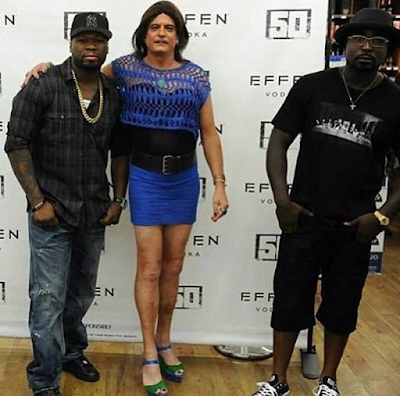 50 Cent takes a pic with a transgender, reactions