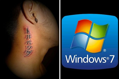 Man gets tattoo of Windows 7 on his neck instead of his GF's name