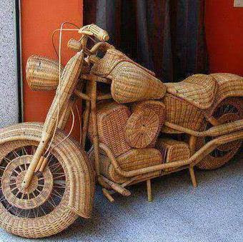Art of the Day! MotorCycle made of Raffia