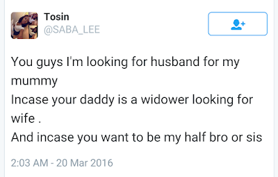 Wonderful Twitter Conversation Between A Guy Who Wants To Get Widowed Mum a Husband