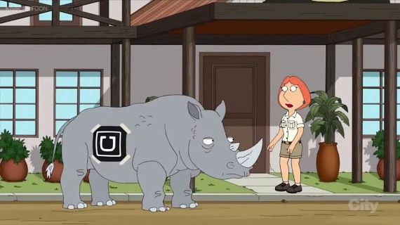 Rhino is the Uber Taxi/Cab in Abuja Nigeria according to Family Guy