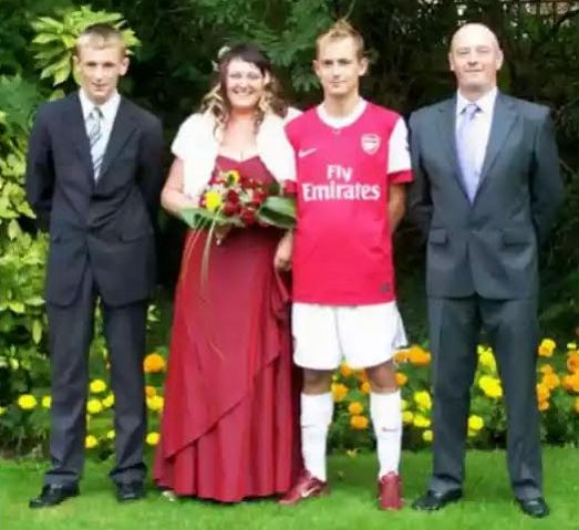 See Why this Arsenal Fan Got Married in a Full Arsenal Kit