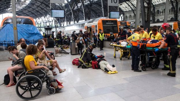 Barcelona Train Crash - 54 Injured