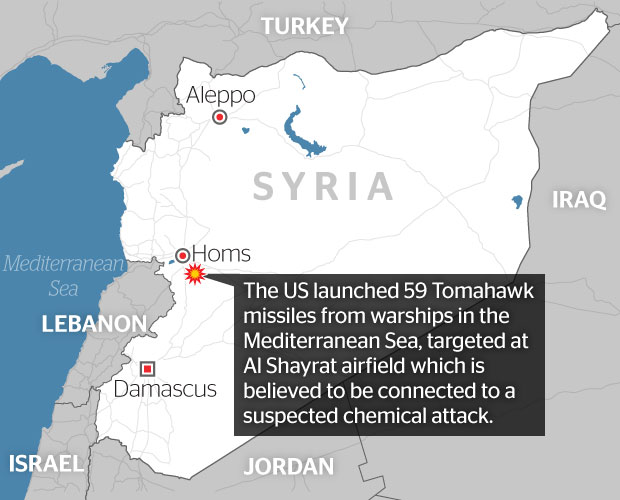 US Launches Missiles Into Syrian Airbase