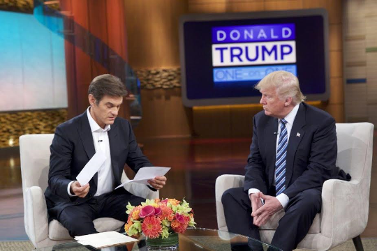 Donald Trump shares his medical records on Dr Oz's TV Show