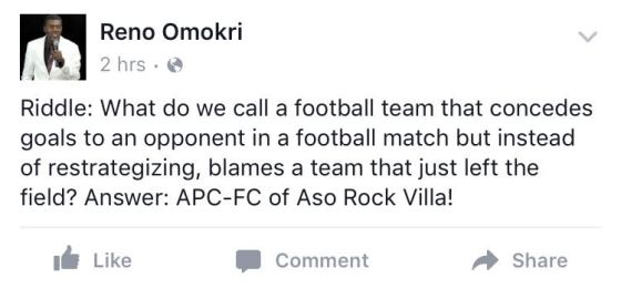 Reno Omokri won't let APC rest!