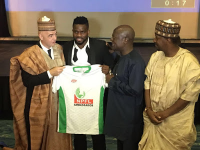 Joseph Yobo unveiled by FIFA President as the Ambassador of LMC Nigeria Football League