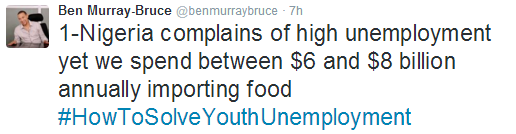Senator Ben Murray Bruce encourages Youths to go into Agriculture