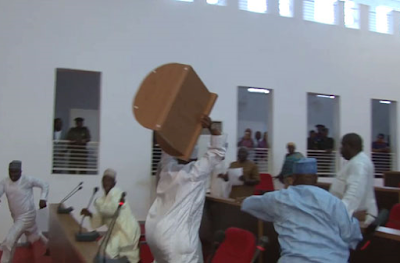 Photos from the fight at Nasarawa State House of Assembly - 6 Members suspended indefinitely