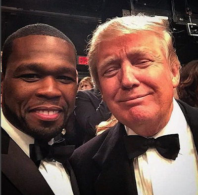 US Rapper 50 Cent shares a selfie with Donald Trump and others