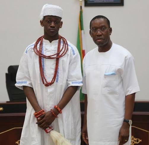 Delta State Governor Ifeanyi Okowa and Youngest King Who is 17