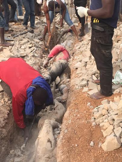 Dead Bodies Exhumed From the Foundation of a Church Building in Enugu