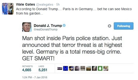 Donald Trump Trends on Twitter for thinking Paris was in Germany