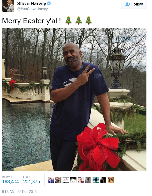 Steve Harvey makes another mistake, switching Christmas with Easter