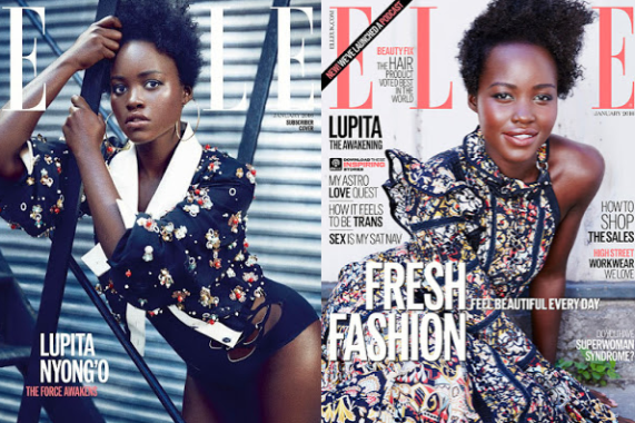 Lupita Nyong'o on the cover of Elle January Issue