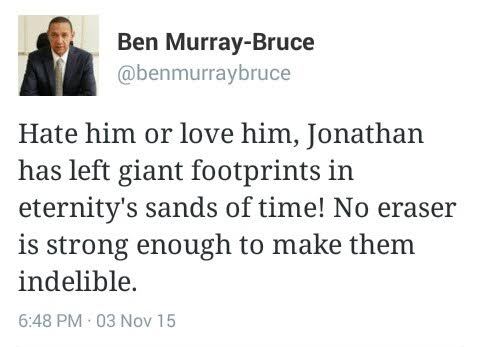 Senator Ben Murray Bruce defends the legacy of Goodluck Jonathan