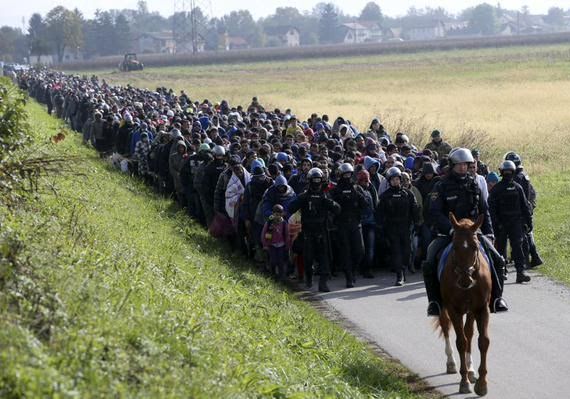 Touching Photo of Refugees marching to Germany