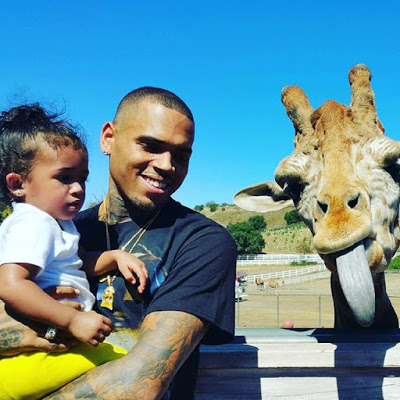 Chris Brown hangs out with Royalty at the zoo
