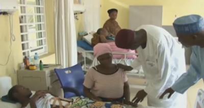 Nigerian President does some Charity at National Hospital