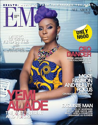 Yemi Alade  covers Exquisite magazine music meets beauty issue