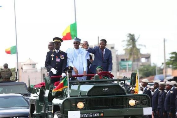 Buhari celebrates 55 Years of Independence in Benin with President Boni Yayi
