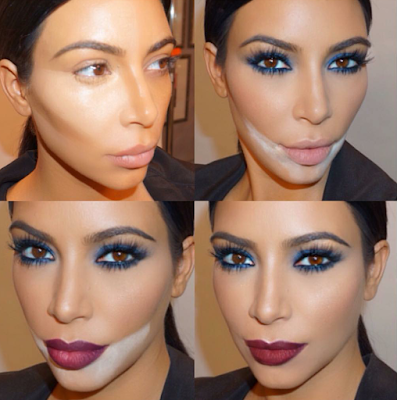 Kim Kardashian on some makeup tutorial