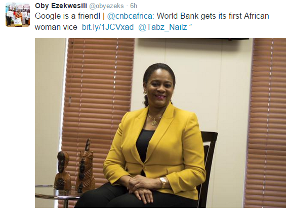 CNBCAfrica - Oby Ezekwesili never VP of the World Bank