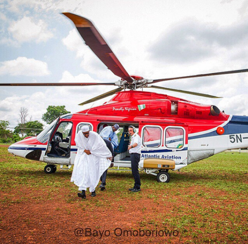 The moment Buhari arrived for Oshiomole's wedding in Edo