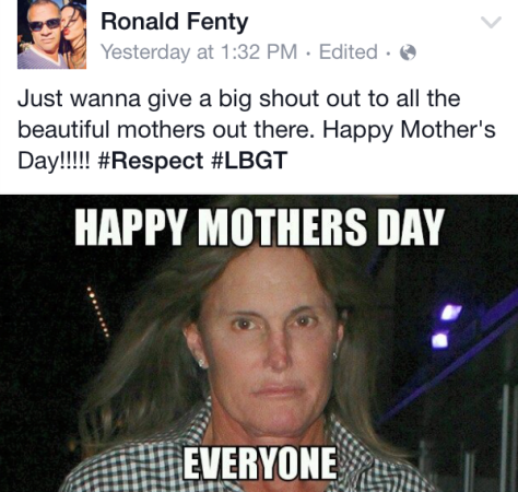 Rihanna's Dad congratulated Bruce Jenner on Mother's Day