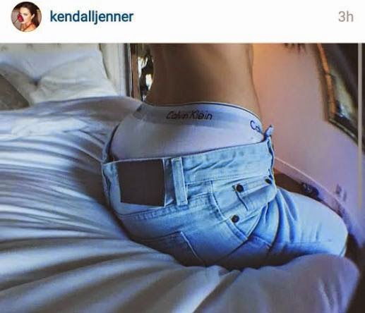 Kendall Jenner feeds her fans with butt picture