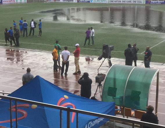 Funny waterlogged stadium in Nigeria causes embarrassment