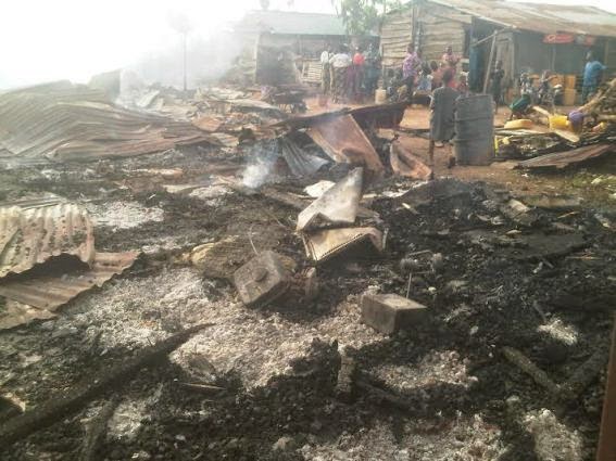 Fire outbreak in Mammy Market Akure Nigeria