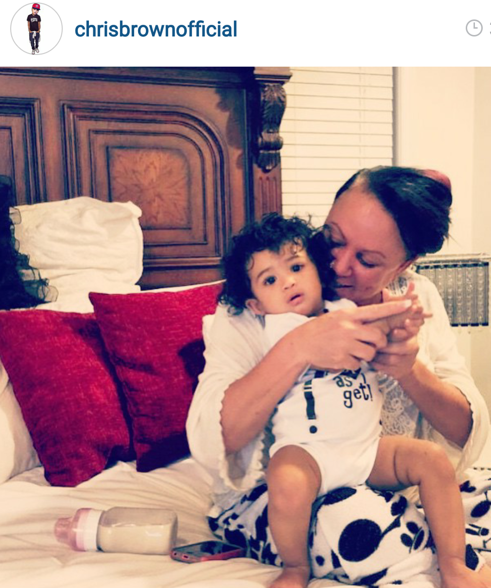 Chris Brown shares more pictures of his baby Royalty with his mum