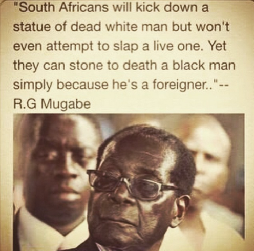 Robert Mugabe's Xenophobia statement could be racist