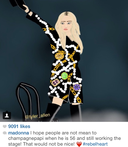 Madonna prays for Drake on Instagram