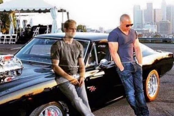 Paul Walkers Ghost leaning next to Vin Diesel