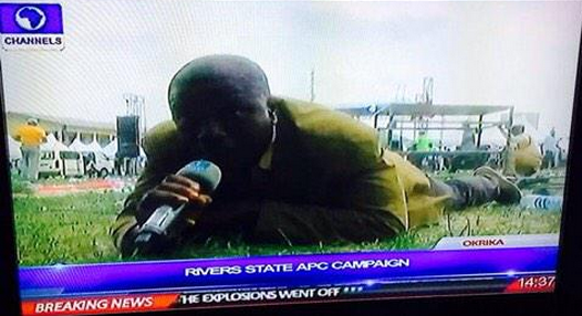 Explosion rocks Biu and Rivers, Nigerian mocks the live reporter at APC Rally