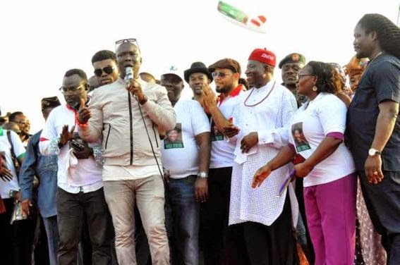 Nollywood Stars and Nigerian musicians campaign for GEJ re-election in Delta State