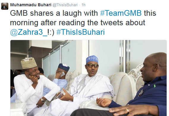 Tweets from GEJ and Buhari for Zahra and the female