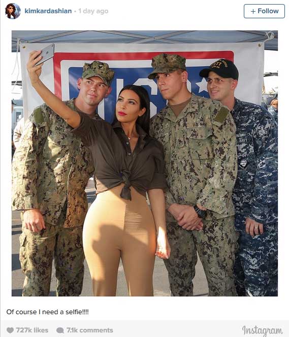 Kim Kardashian visited US Army base in Abu Dhabi