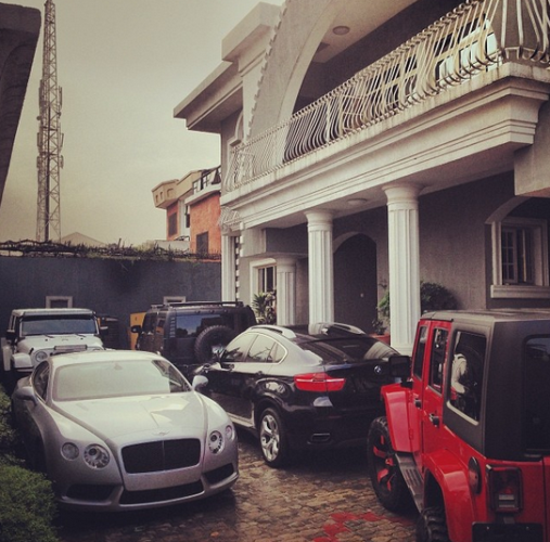 Peter Okoye shows off new 2014 Bentley GT & other P-Square cars