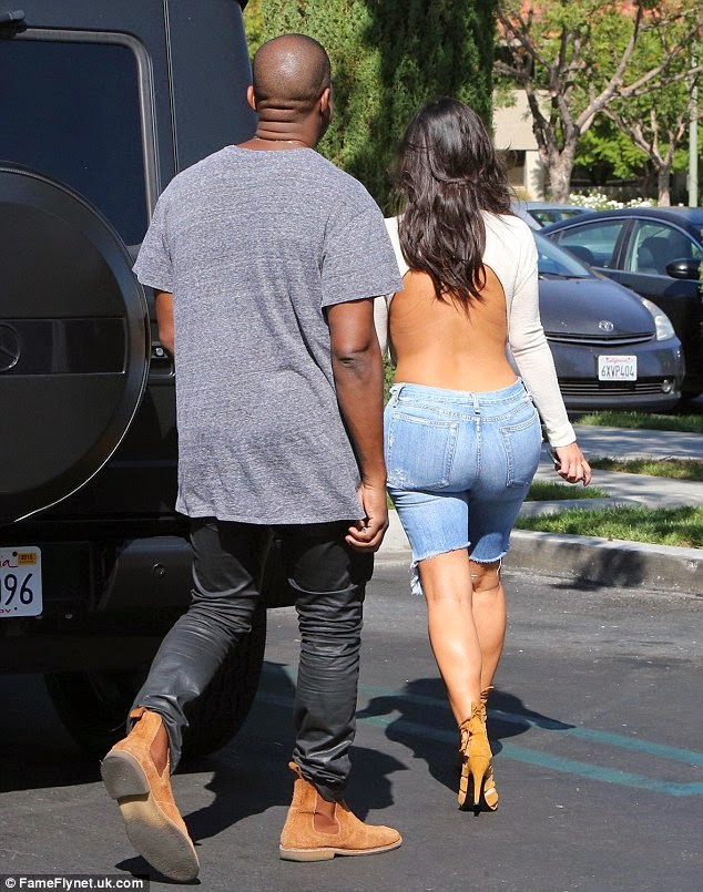 Kim Kardashian on open back
