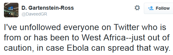Rubbish! Ebola Tweet