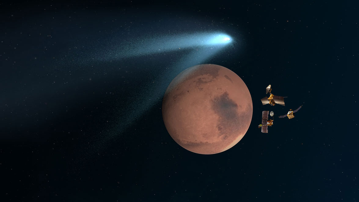 3 NASA Mars Orbiters successfully made a comet flyby