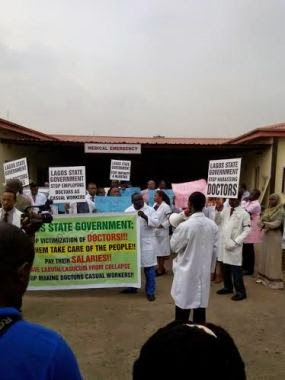 Doctors in Lagos state University teaching Hospital protest non-payment of salary