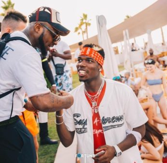 Davido bumps into Pogba in Dubai